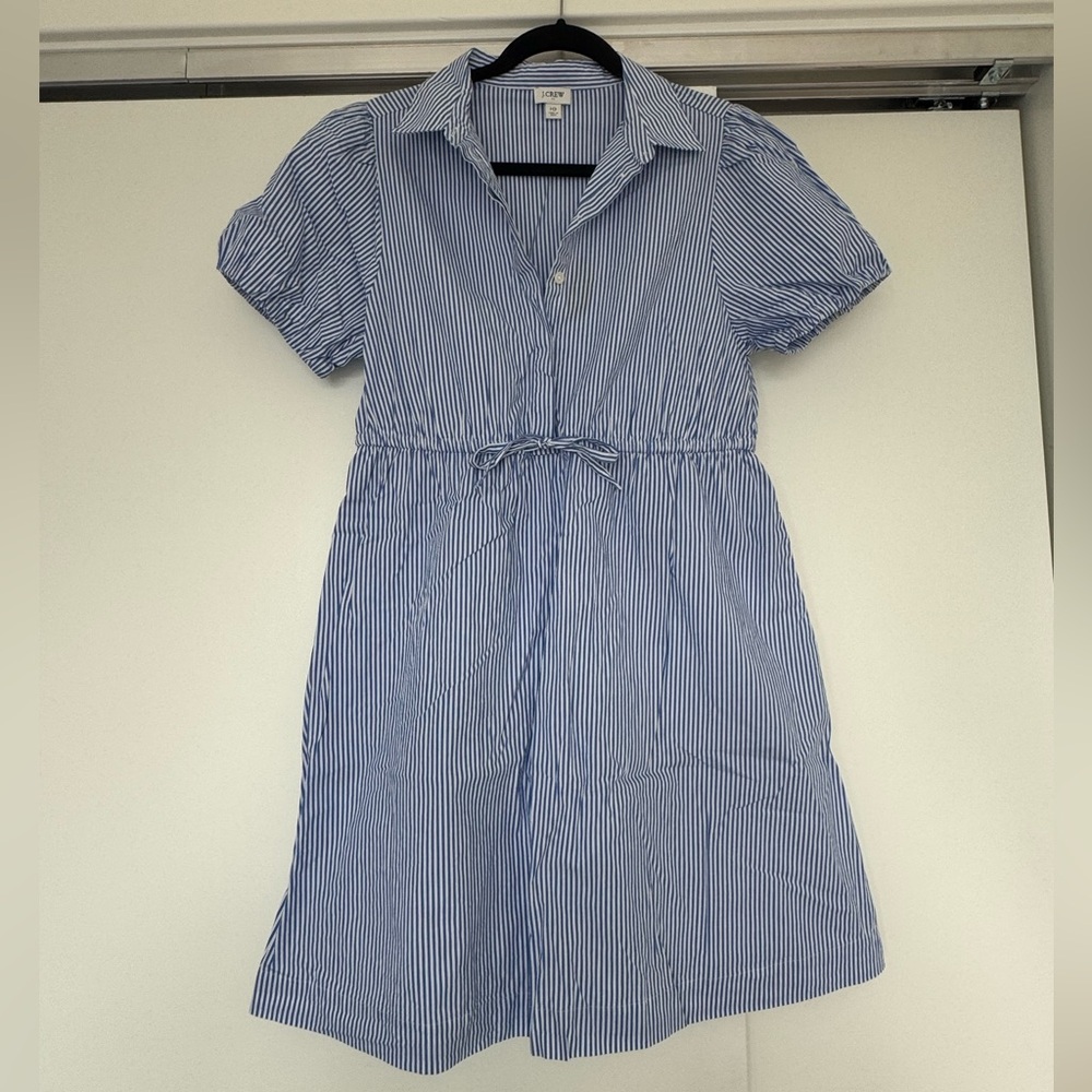 J. Crew Women’s Blue & White Striped Button Up Dress 10